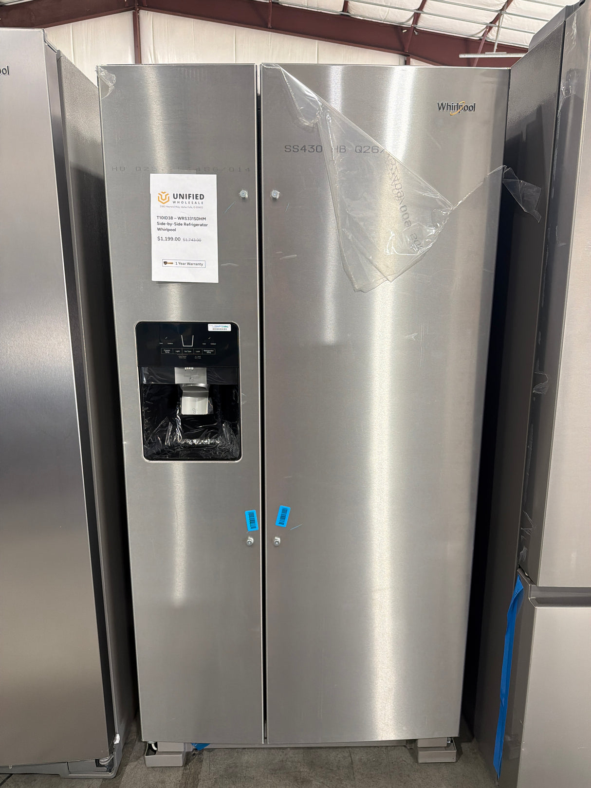 T10ID38 – WRS331SDHM Side-by-Side Refrigerator – Whirlpool