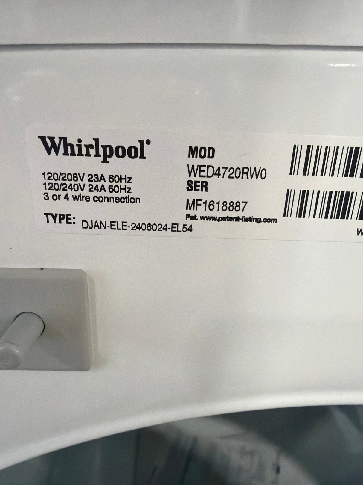 T10ID11 – WED4720RW 7.0 Cu. Ft. Electric Dryer – Whirlpool