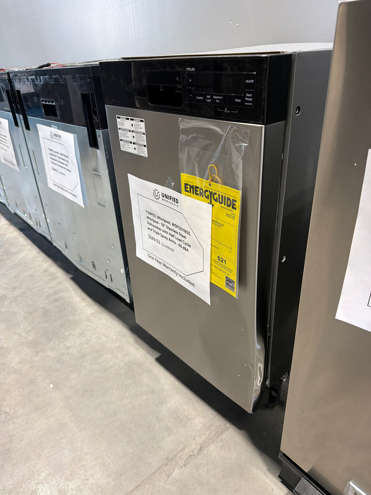 Whirlpool 18 in. Stainless Steel Dishwasher WDFS5118SS – T1NP03