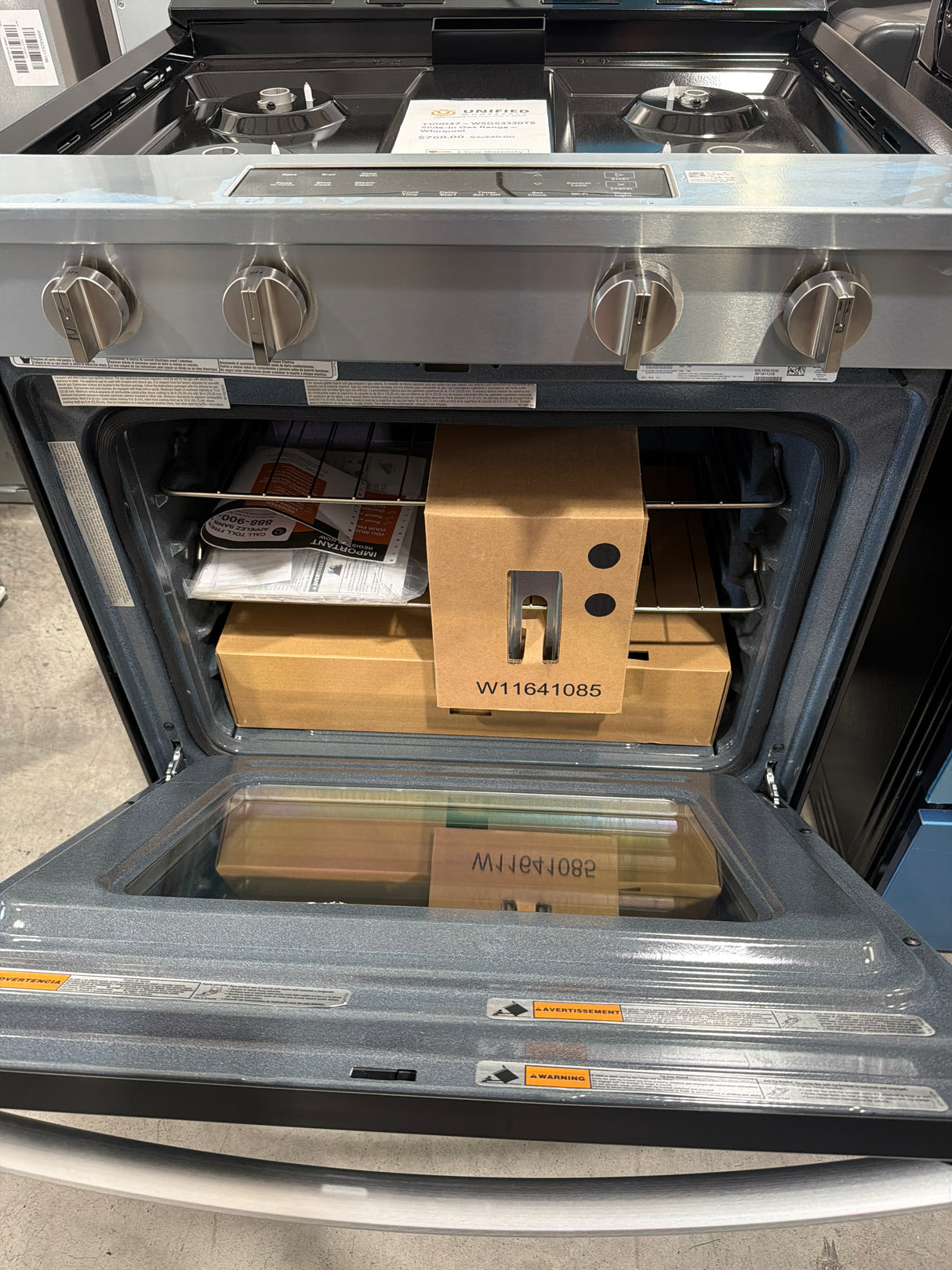 T10ID47 – WSGS3330TS Slide-In Gas Range – Whirlpool