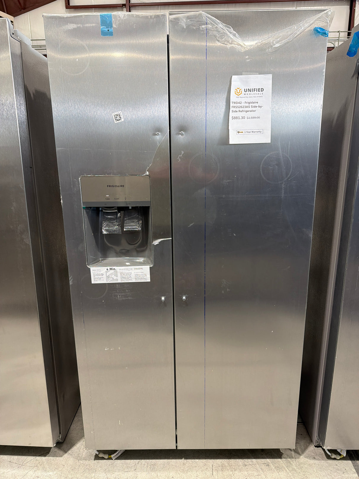 T9ID42 - Frigidaire FRSS2623AS Side-by-Side Refrigerator