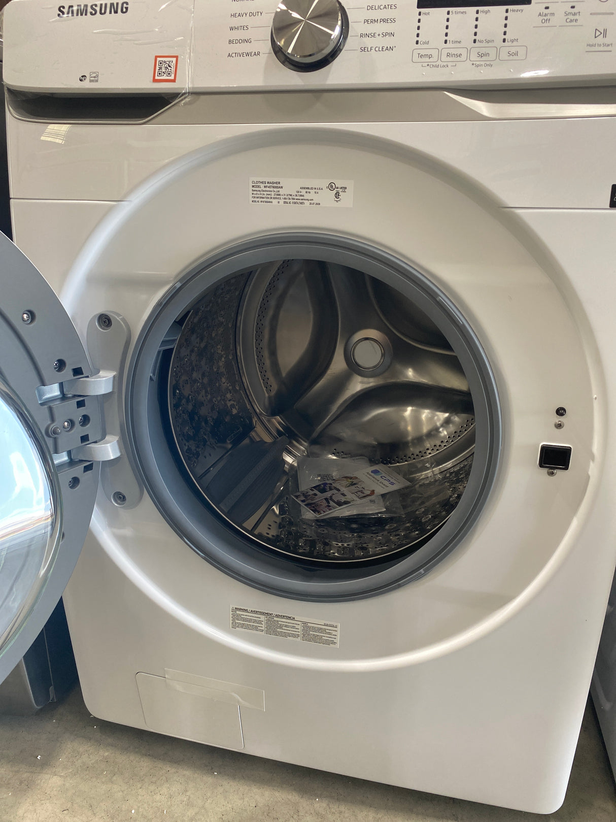 T11ID46 Samsung 4.5 cu ft Front Load Washer WF45T6000AW –