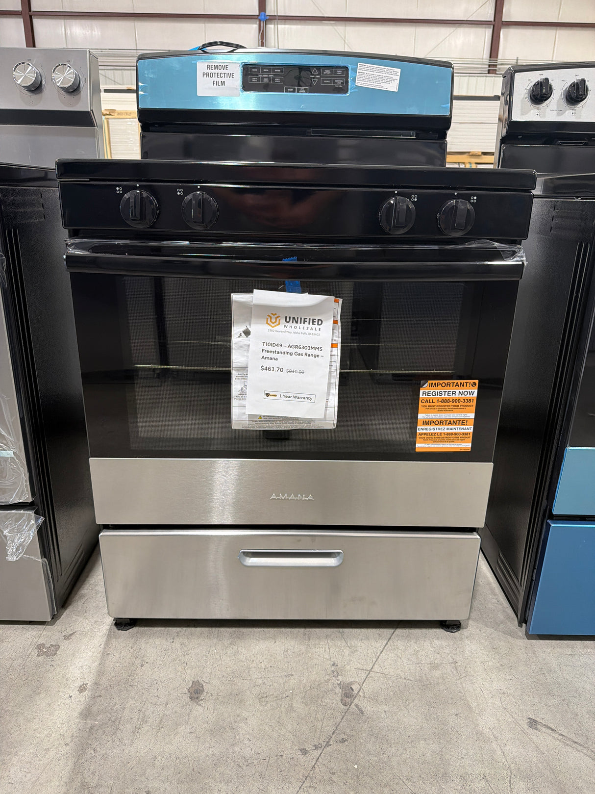 T10ID49 – AGR6303MMS Freestanding Gas Range – Amana
