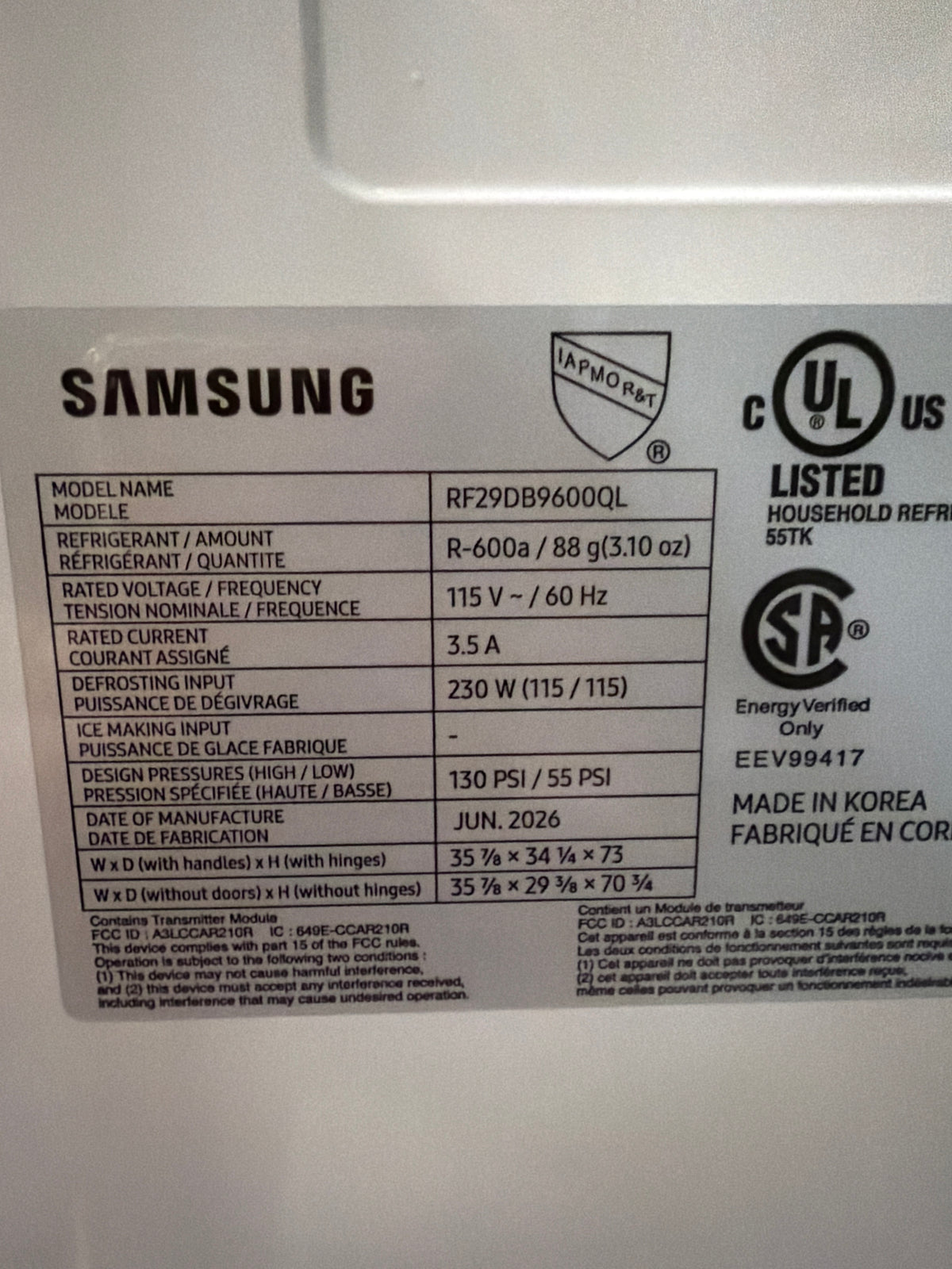 Samsung 29 cu ft 4-Door Flex French Door Refrigerator RF29DB9600QLAA – T12ID14