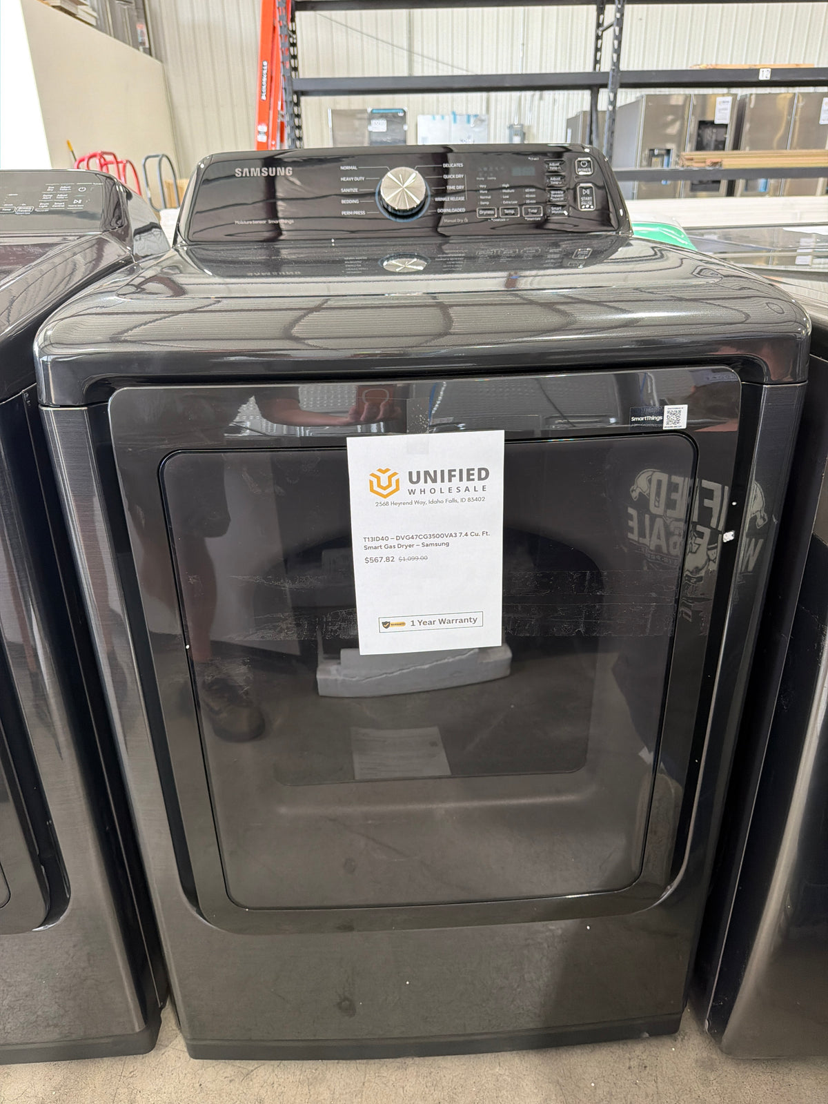 T13ID40 – DVG47CG3500VA3 7.4 Cu. Ft. Smart Gas Dryer – Samsung