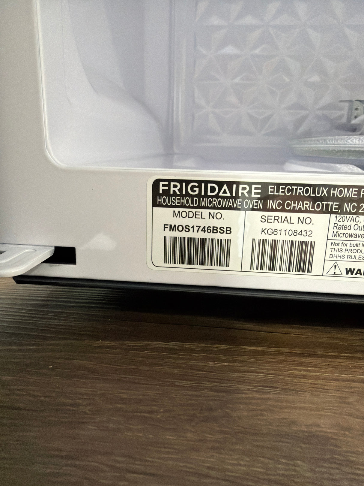 T9ID27 - Frigidaire FMOS1746BS Over-the-Range Microwave
