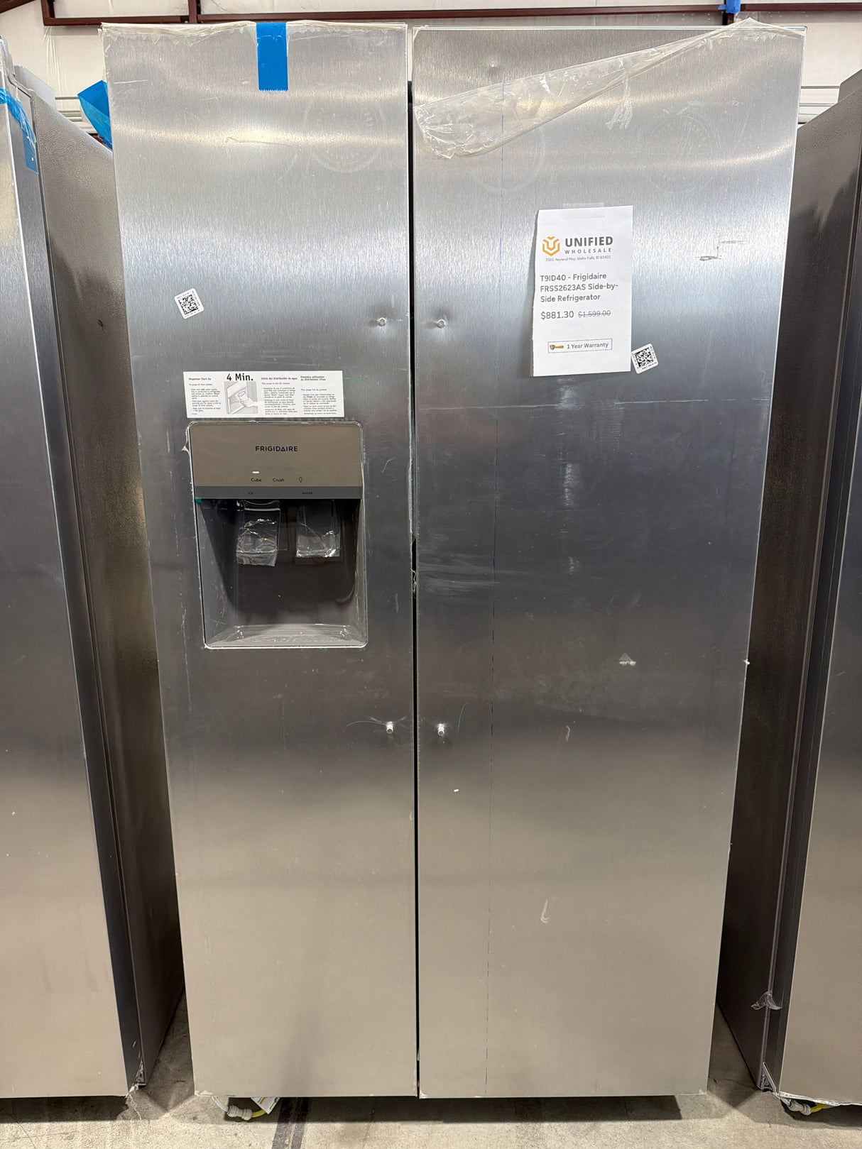 T9ID40 - Frigidaire FRSS2623AS Side-by-Side Refrigerator