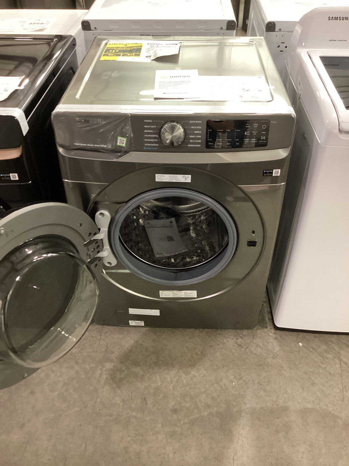 T2ID42 -Super Speed Wash High Efficiency Stackable Medium ( 4.5-cu ft ) Front-Load Washer with Steam Cycle ( Platinum) WF45B6300AP/US