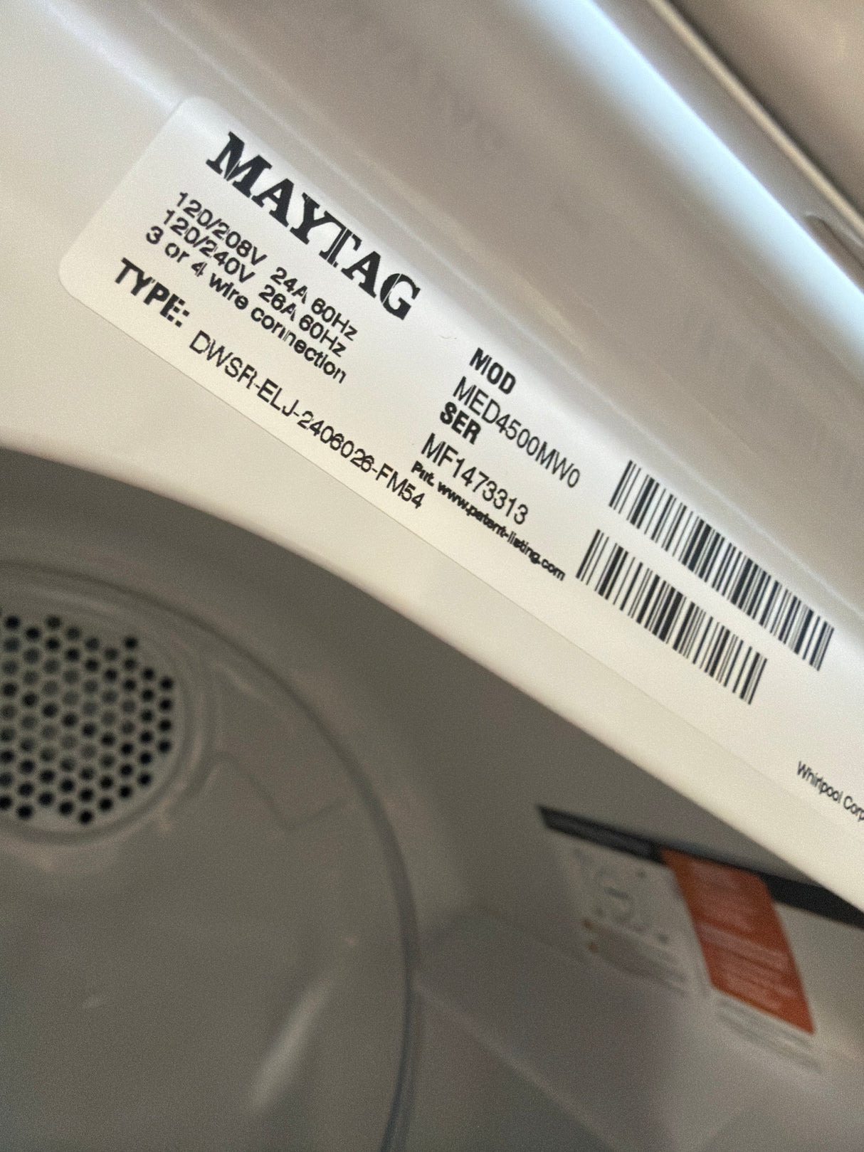 T10ID14 – MED4500MW 7.0 Cu. Ft. Electric Dryer – Maytag