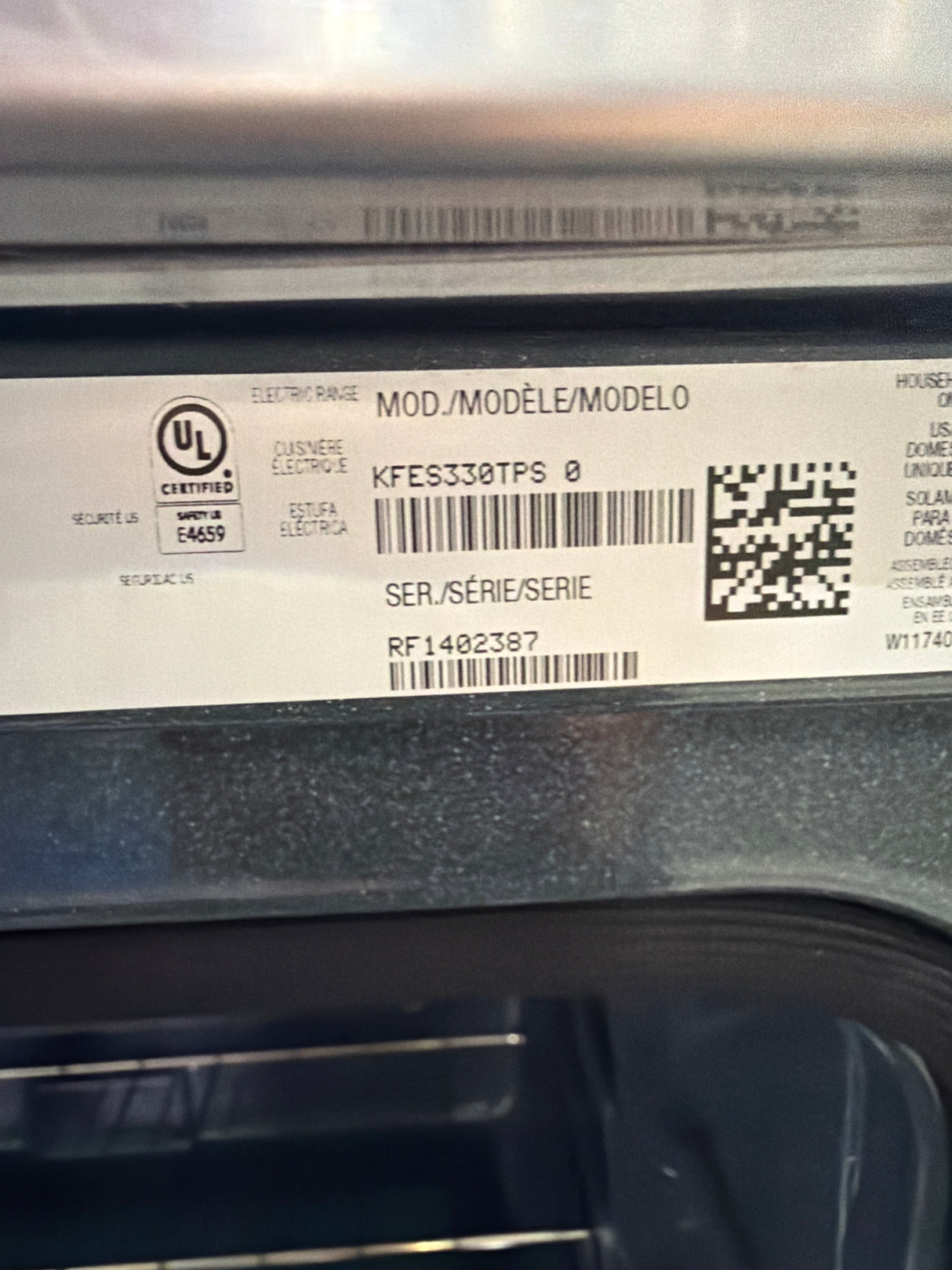 T10ID44 – KFES330TPS Slide-In Electric Range – KitchenAid