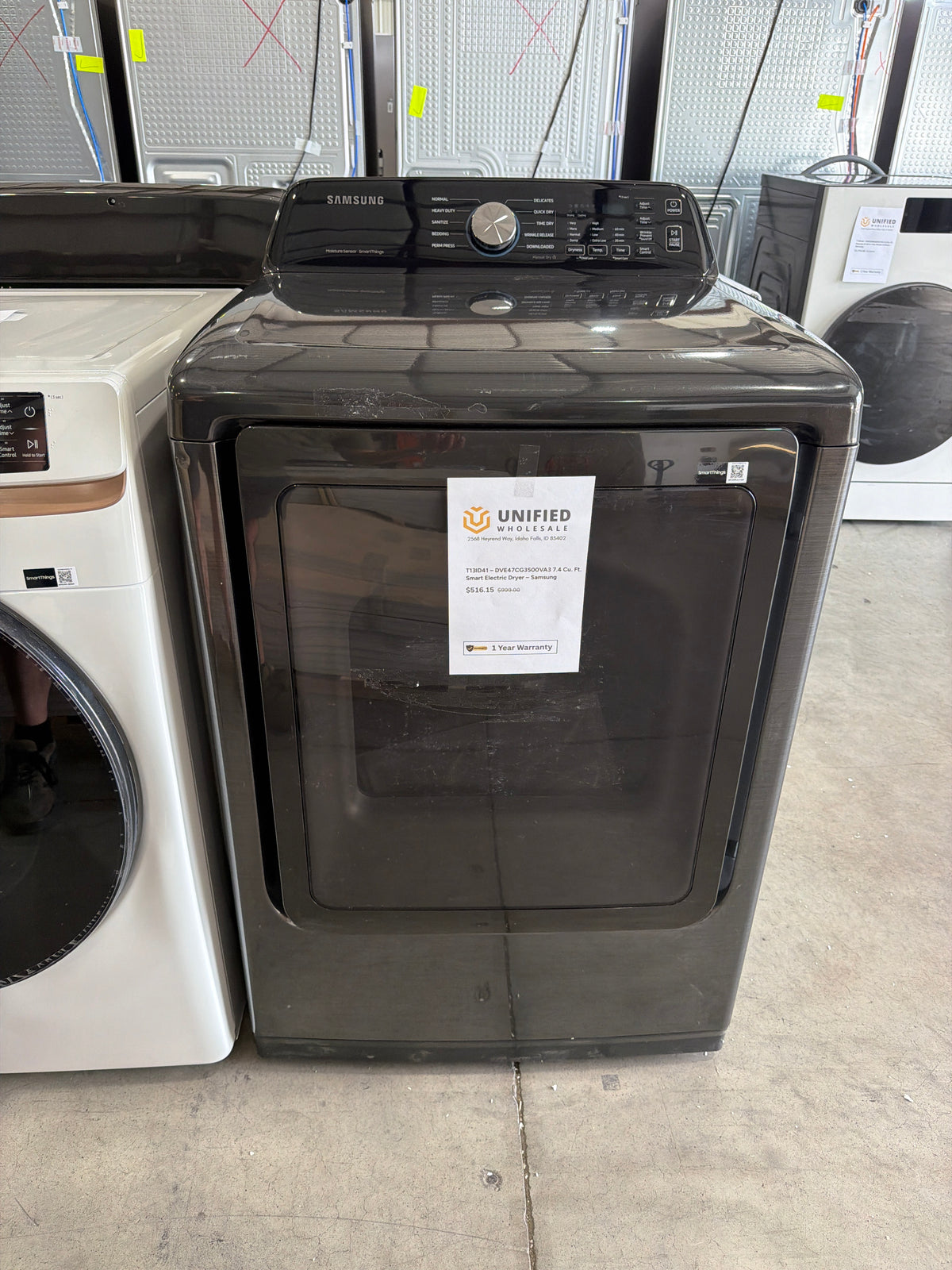 T13ID41 – DVE47CG3500VA3 7.4 Cu. Ft. Smart Electric Dryer – Samsung