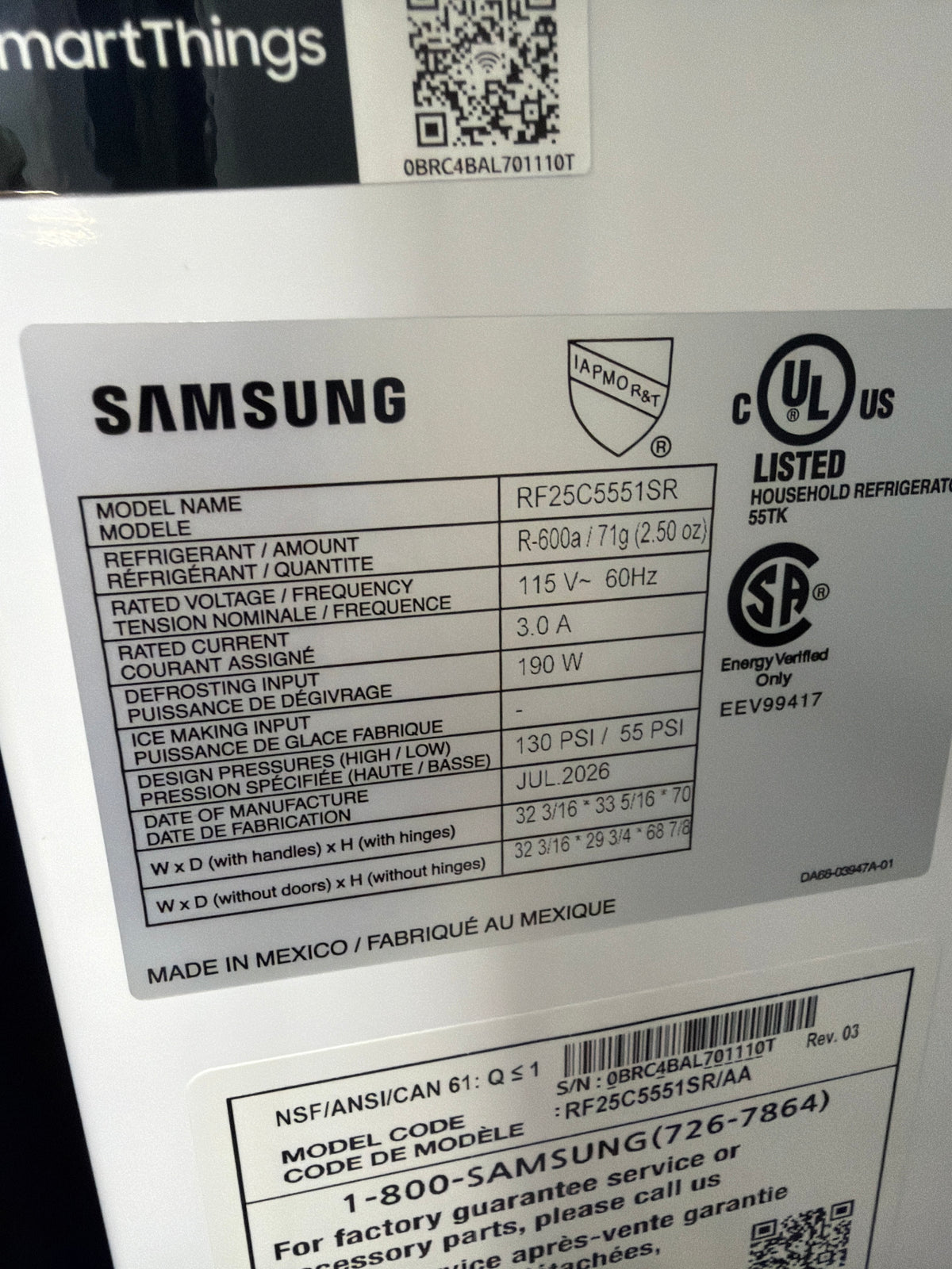 T13ID19 – RF25C5551SR/AA 25 Cu. Ft. French Door Refrigerator – Samsung Description