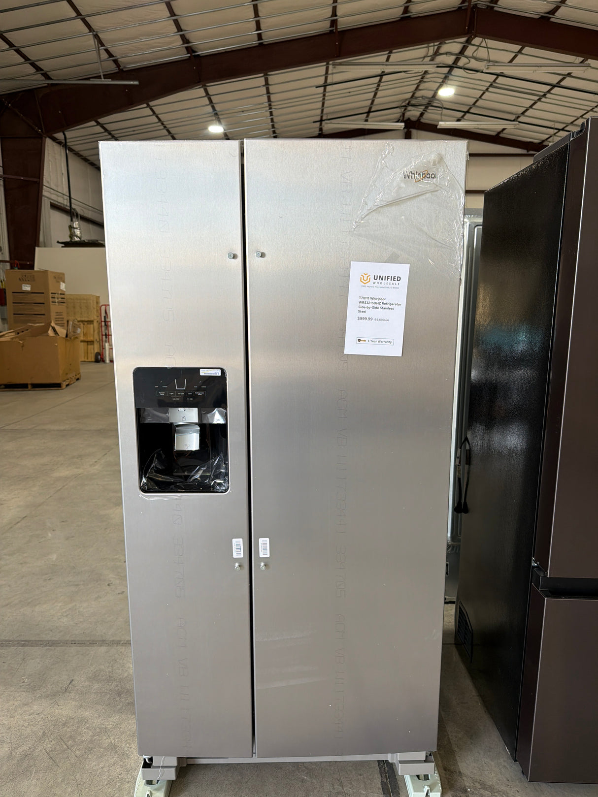 T7ID11 Whirlpool WRS321SDHZ Refrigerator Side-by-Side Stainless Steel