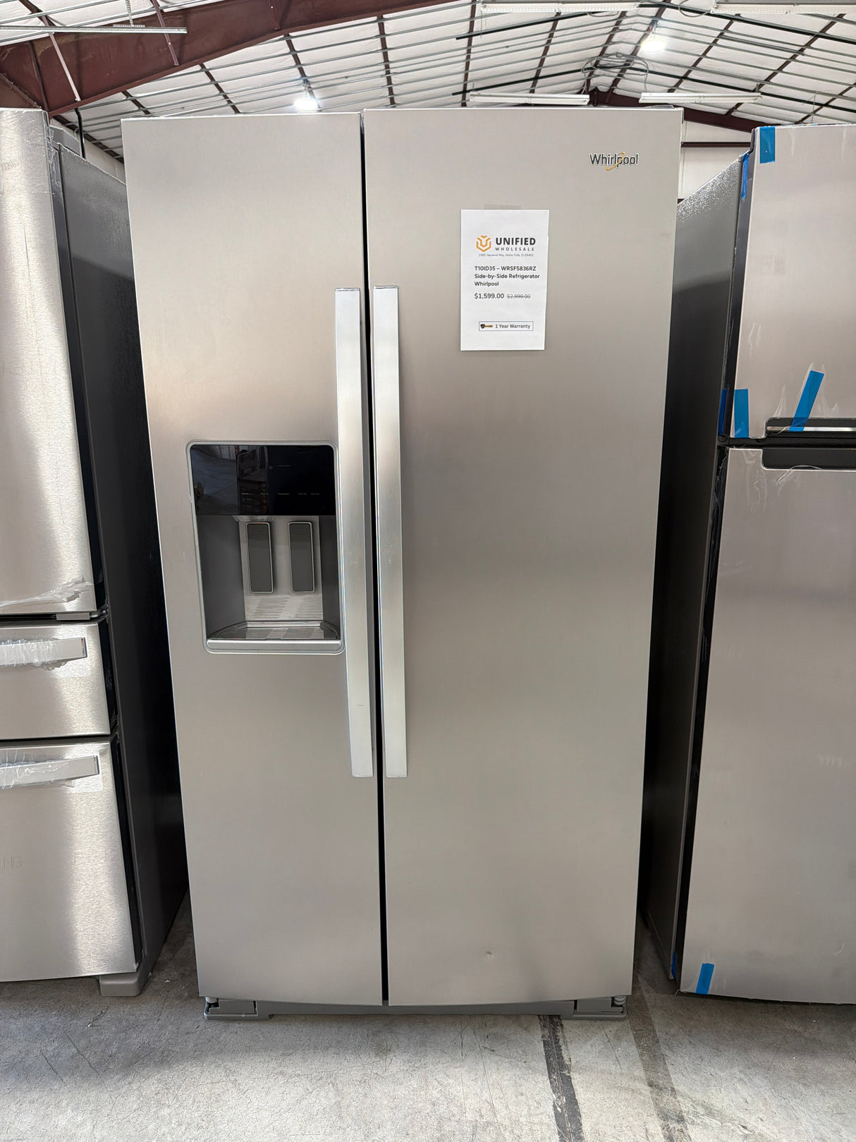 T10ID35 – WRSF5836RZ Side-by-Side Refrigerator – Whirlpool