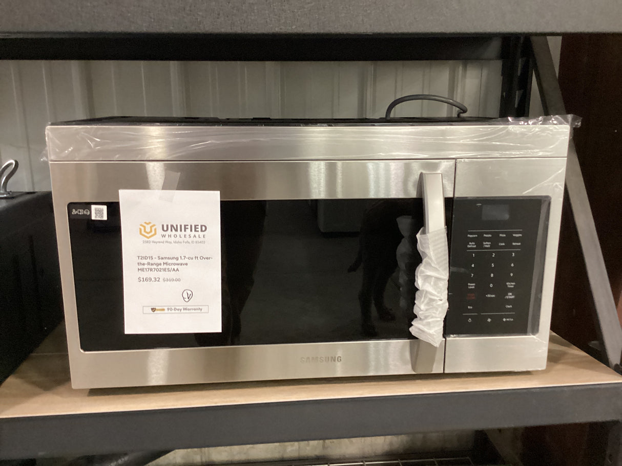 T2ID15 - Samsung 1.7-cu ft Over-the-Range Microwave ME17R7021ES/AA
