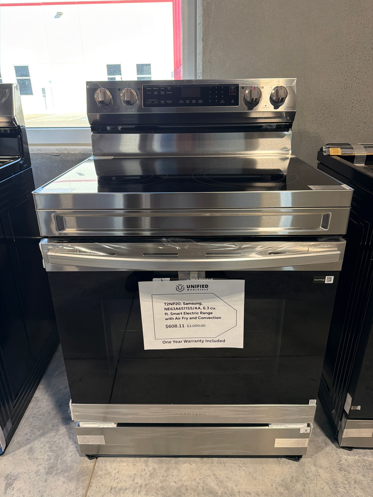 Samsung 6.3 cu ft Smart Electric Range with Air Fry & Convection NE63A6511SS/AA – T2NP20