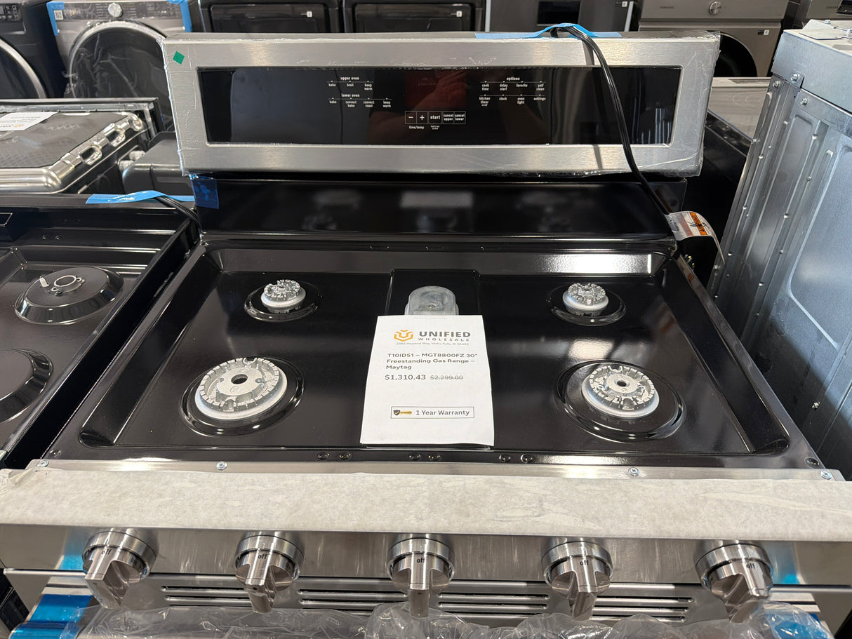 T10ID51 – MGT8800FZ 30" Freestanding Gas Range – Maytag