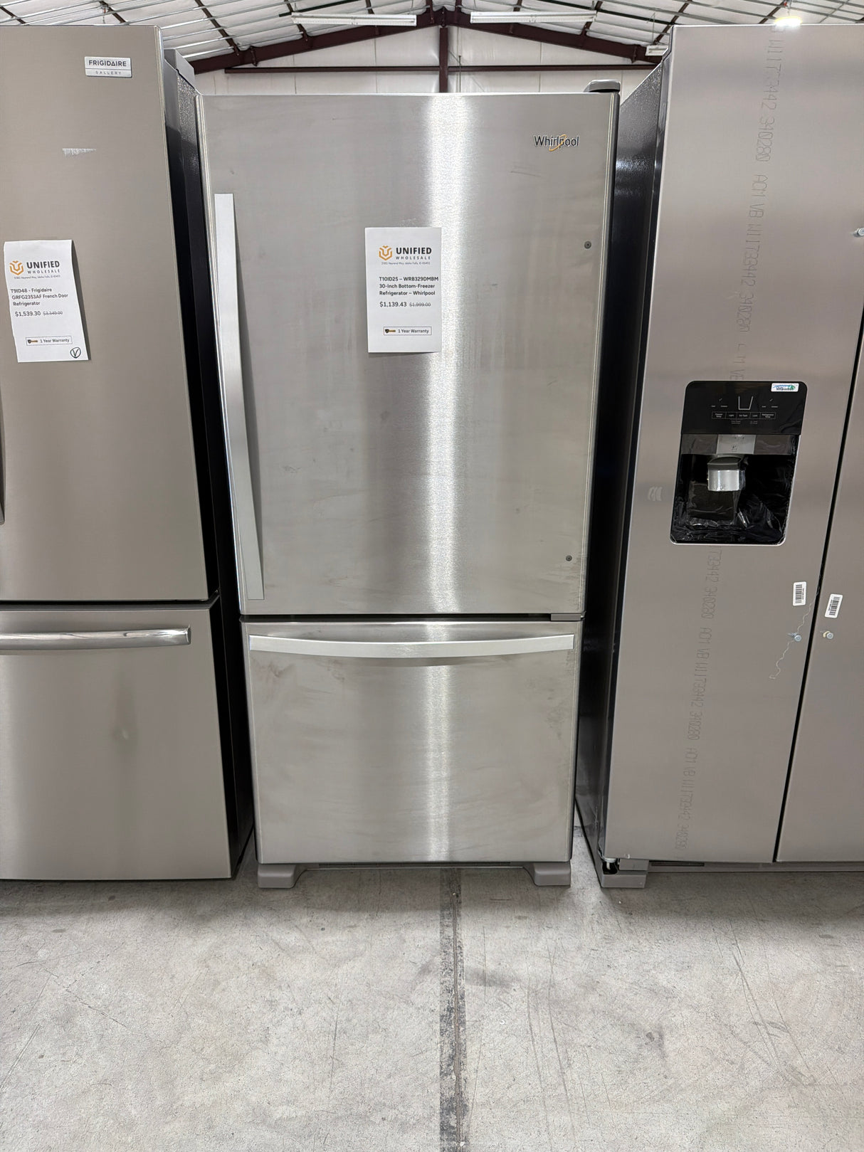 T10ID25 – WRB329DMBM 30-Inch Bottom-Freezer Refrigerator – Whirlpool