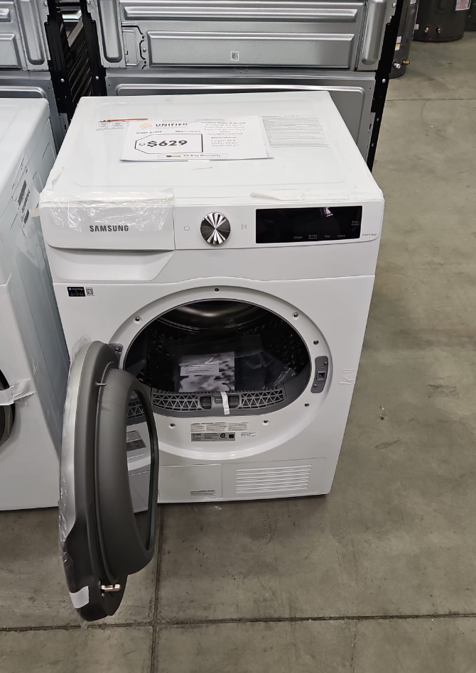 DV25B6900HW/A2 SAMSUNG Stackable 4.0 cu. ft. Smart Dial Heat Pump Dryer with Sensor Dry in White T3ID03