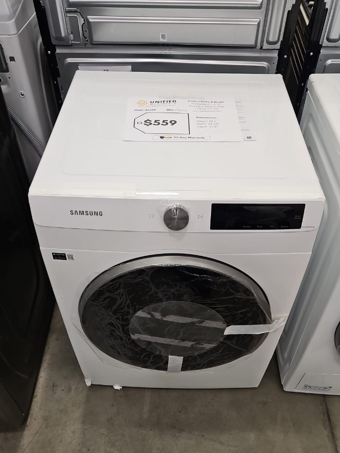 DV25B6900EW/A2 SAMSUNG Stackable 4.0 cu. ft. Smart Dial Electric Dryer with Sensor Dry T3ID02