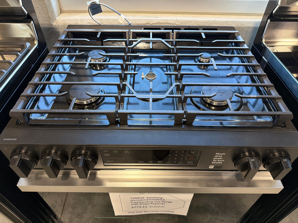 Samsung 6.0 cu ft Smart Freestanding Gas Range NSG6DG8100SRAA – T2NP22
