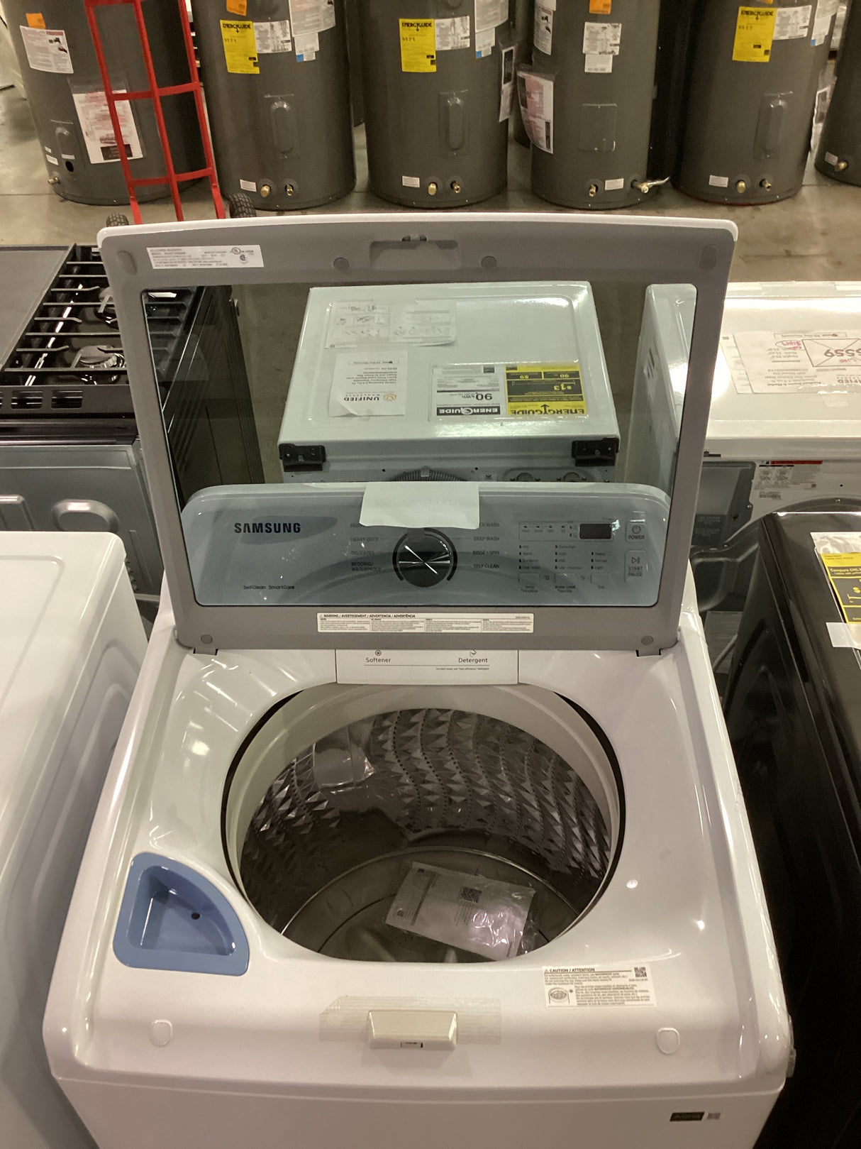 T2ID48 - Samsung Deep Water Wash High Efficiency Impeller Large ( 4.5-cu ft ) Top-Load Washer (White) WA45T3200AW/A4