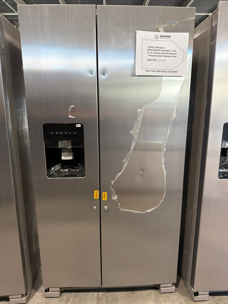Whirlpool 24.6 cu ft Side-by-Side Refrigerator WRS315SDHM - scratch and dent, Nampa ID (photo 2)
