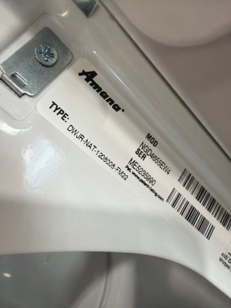 Amana 6.5 cu ft Gas Dryer NGD4655EW - scratch and dent, Nampa ID (photo 4)