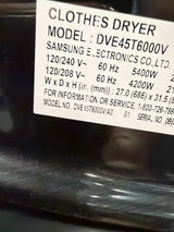 Samsung 7.5 cu ft Smart Electric Dryer with Steam DVE45T6000V/A3 – T2NP05