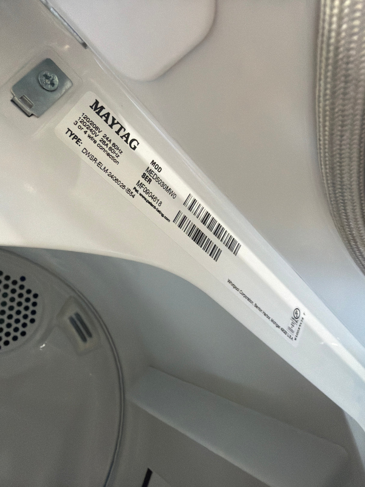 T10ID15 – MED5030MW 7.0 Cu. Ft. Electric Dryer – Maytag