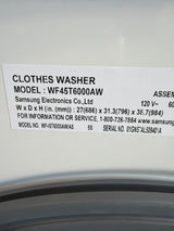 T8ID45 - Samsung WF45T6000AW/A5 Front Load Washer