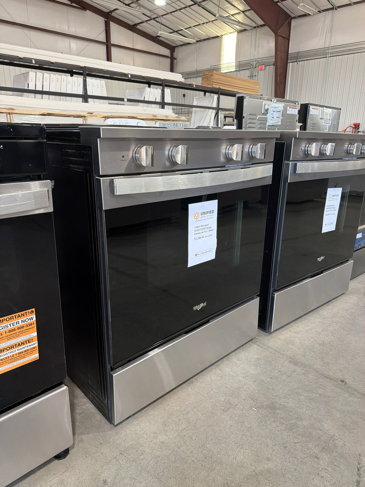 T7ID23 Whirlpool WSES7530RZ Range Electric Air Fry + Steam