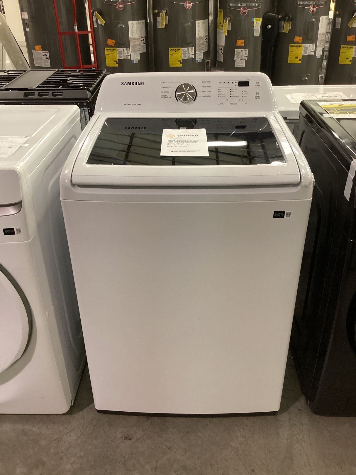 T2ID48 - Samsung Deep Water Wash High Efficiency Impeller Large ( 4.5-cu ft ) Top-Load Washer (White) WA45T3200AW/A4