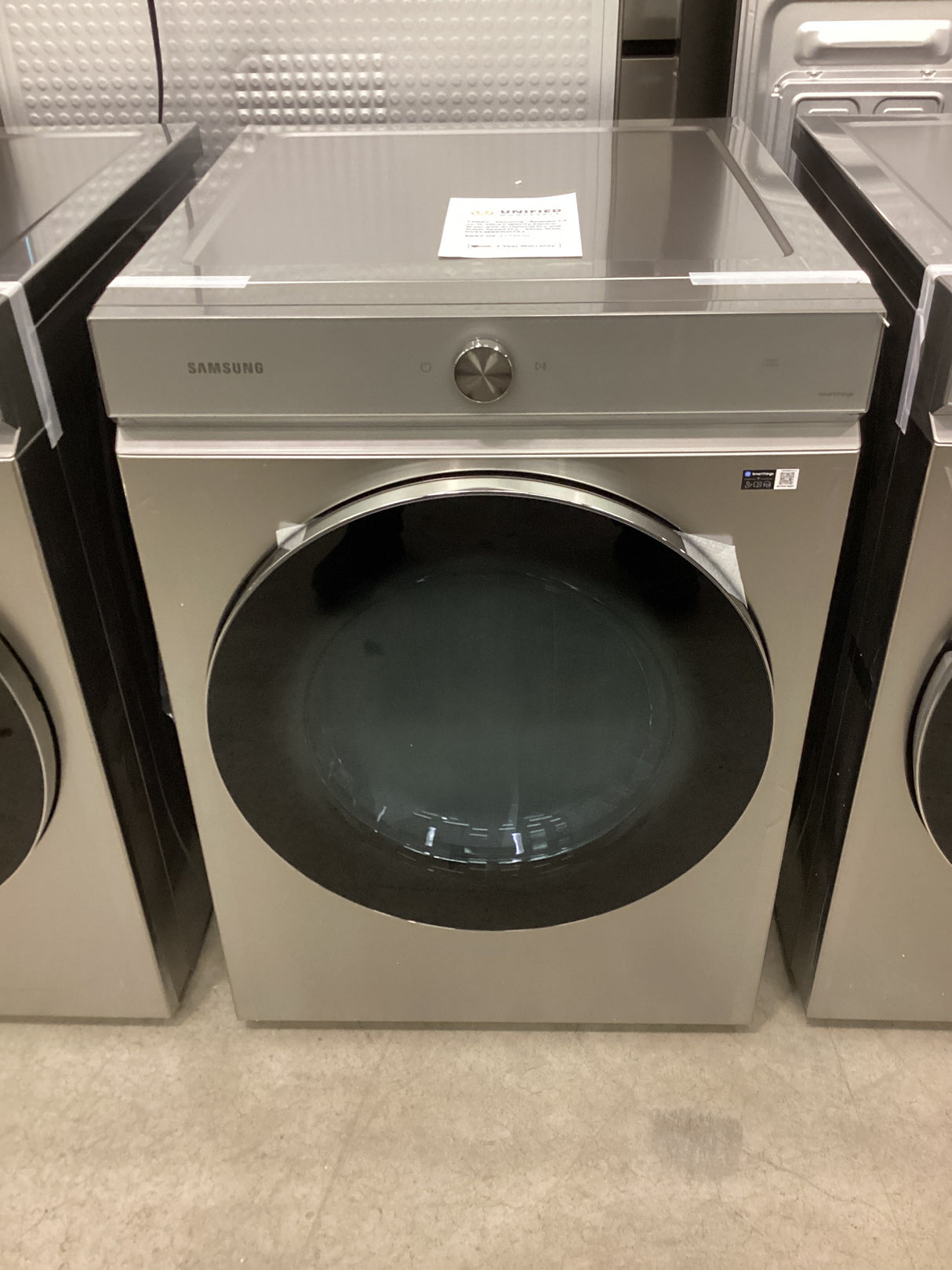T3ID07 - Samsung - Bespoke 7.6 cu. ft. Ultra Capacity Electric Dryer with AI Optimal Dry and Super Speed Dry - Silver Steel DVE53BB8900TA3