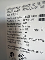 T9ID38 - Frigidaire FRSN2610AF Side-by-Side Refrigerator