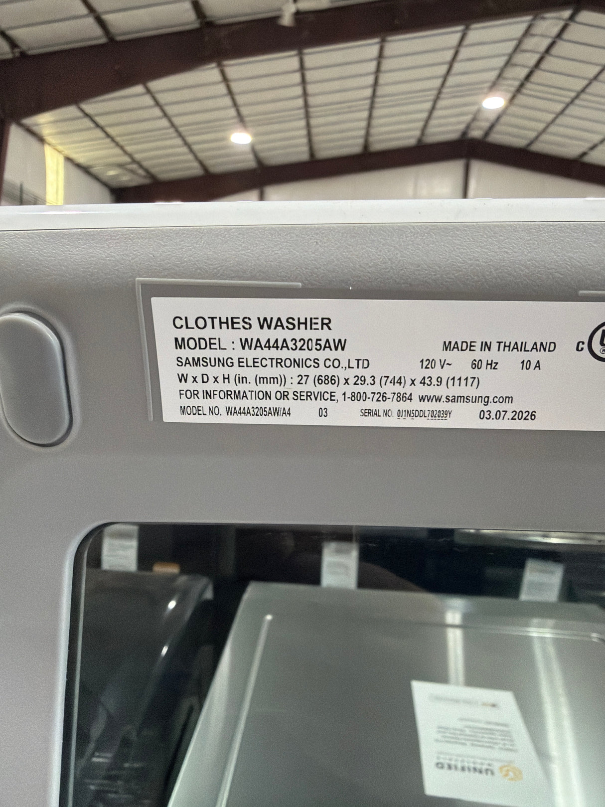 T12ID32 - Samsung WA44A3205AW/A4 4.4 cu. ft. Top Load Washer