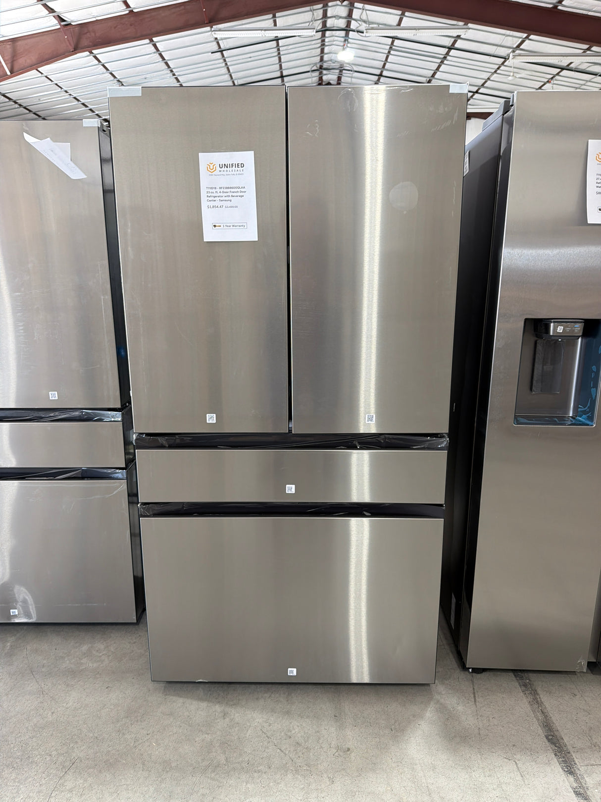 T11ID18 Samsung 23 cu ft 4-Door French Door Refrigerator with Beverage Center RF23BB8600QLAA –