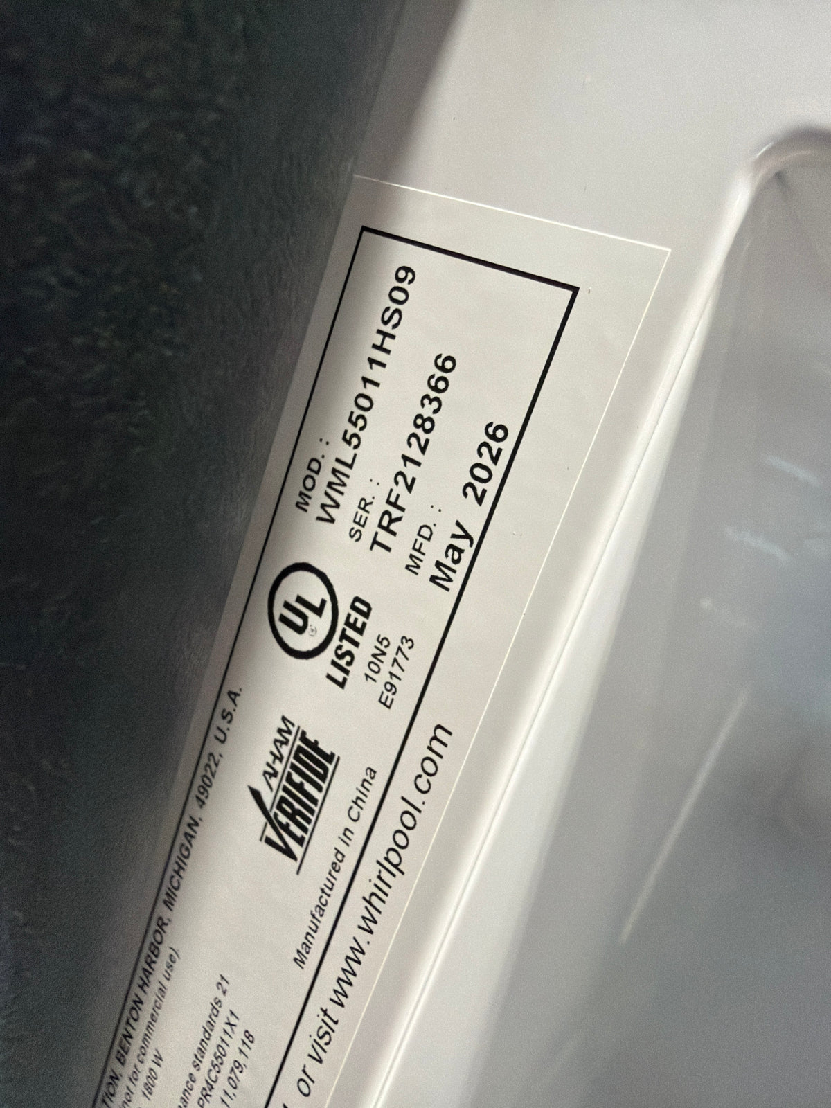 Whirlpool 1.1 cu ft Low Profile Over-the-Range Microwave WML55011HS – T1NP31