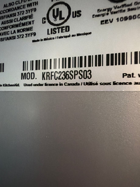 KitchenAid 24 cu ft Counter Depth French Door Refrigerator KRFC236SPS - scratch and dent, Nampa ID (photo 8)
