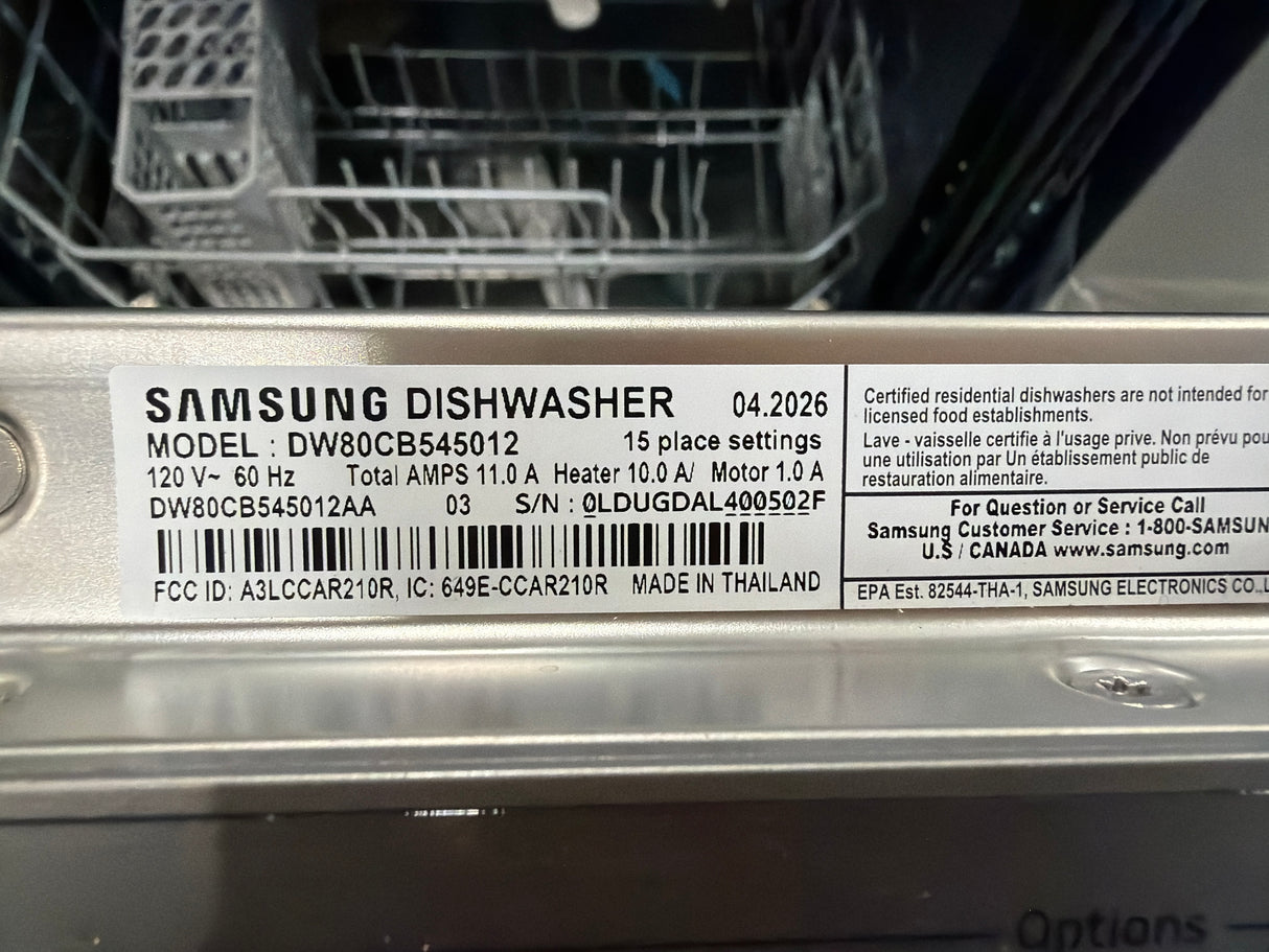 T12ID27 - Samsung DW80CB545012AA Dishwasher