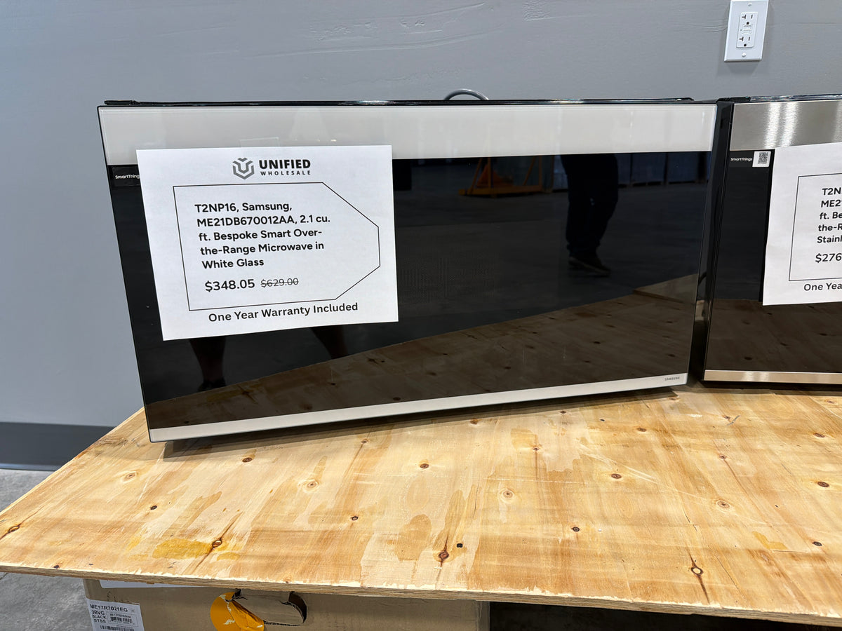 Samsung 2.1 cu ft Bespoke Smart Over-the-Range Microwave White Glass ME21DB670012AA – T2NP16