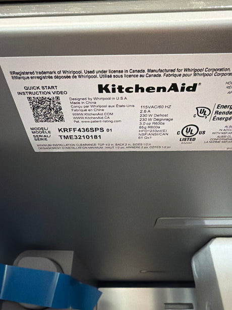 KitchenAid 30 cu ft French Door Refrigerator KRFF436SPS - scratch and dent, Nampa ID (photo 7)