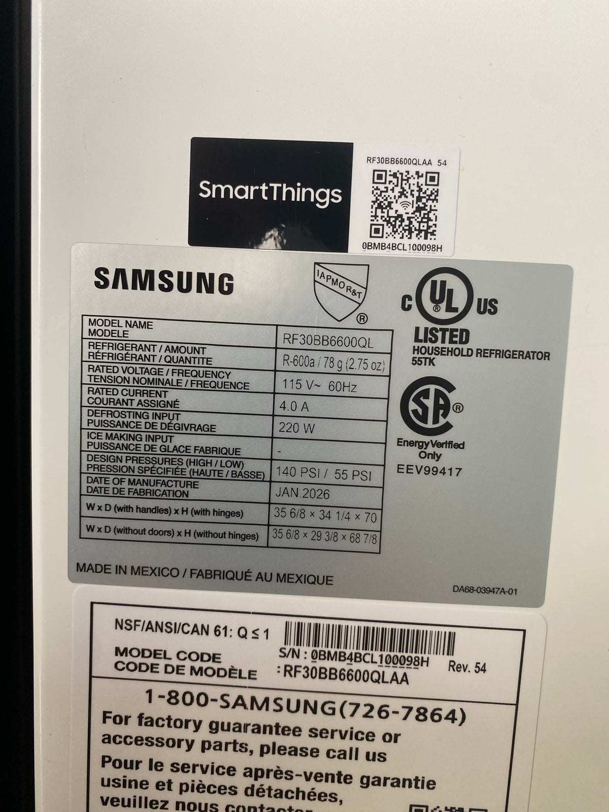T13ID10 – RF30BB6600QLAA 30 Cu. Ft. 3-Door French Door Refrigerator – Samsung