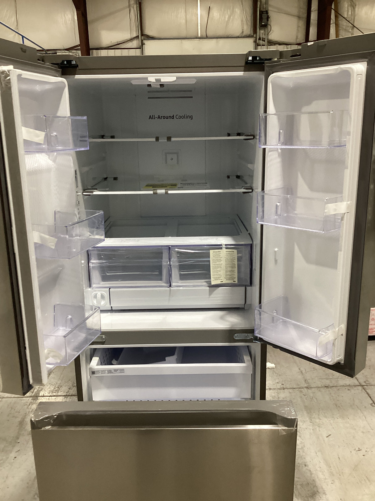 T2ID28 -Samsung - 22 cu. ft. 3-Door French Door Smart Refrigerator with External Water Dispenser RF22A4221SR/AA