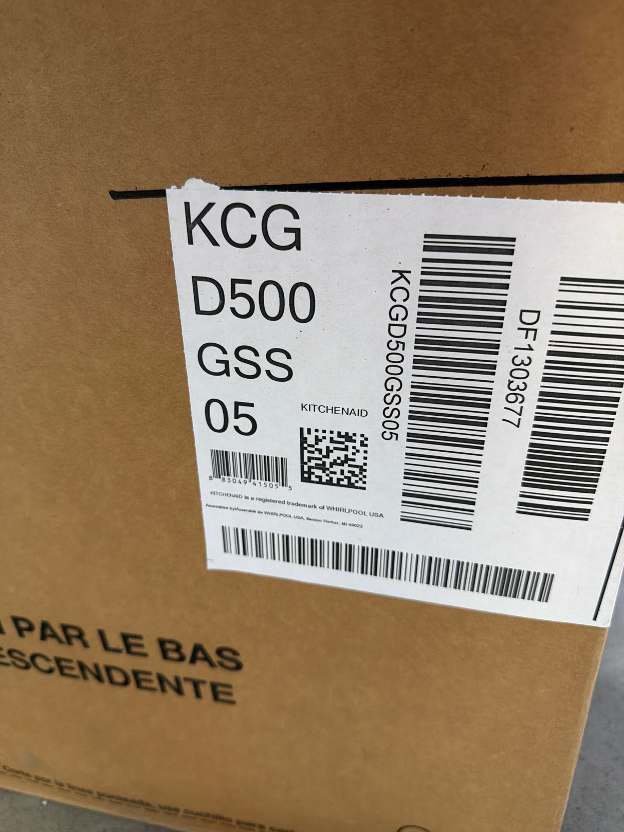 T7ID54 KitchenAid KCGD500GSS Cooktop Gas 30"