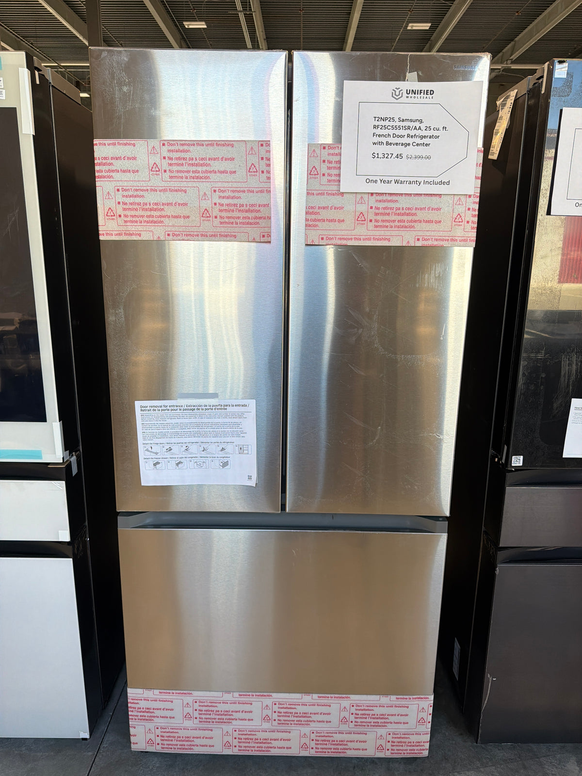 Samsung 25 cu ft French Door Refrigerator with Beverage Center RF25C5551SR/AA – T2NP25