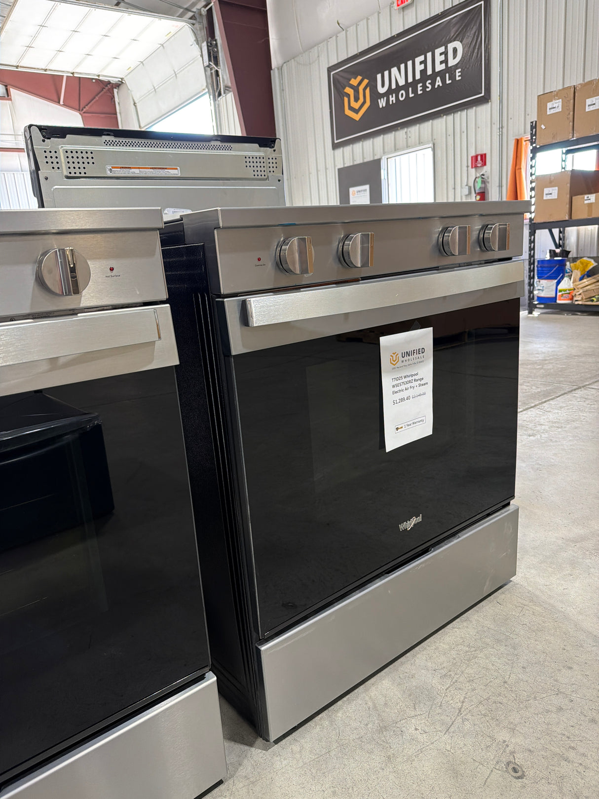 T7ID25 Whirlpool WSES7530RZ Range Electric Air Fry + Steam
