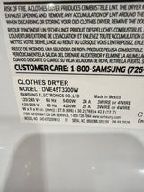 T8ID06 - Samsung DVE45T3200W/A3 Electric Dryer