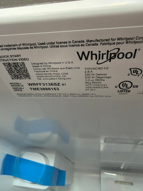 Whirlpool 30.5 cu ft French Door Refrigerator WRFF3136SZ - scratch and dent, Nampa ID (photo 5)