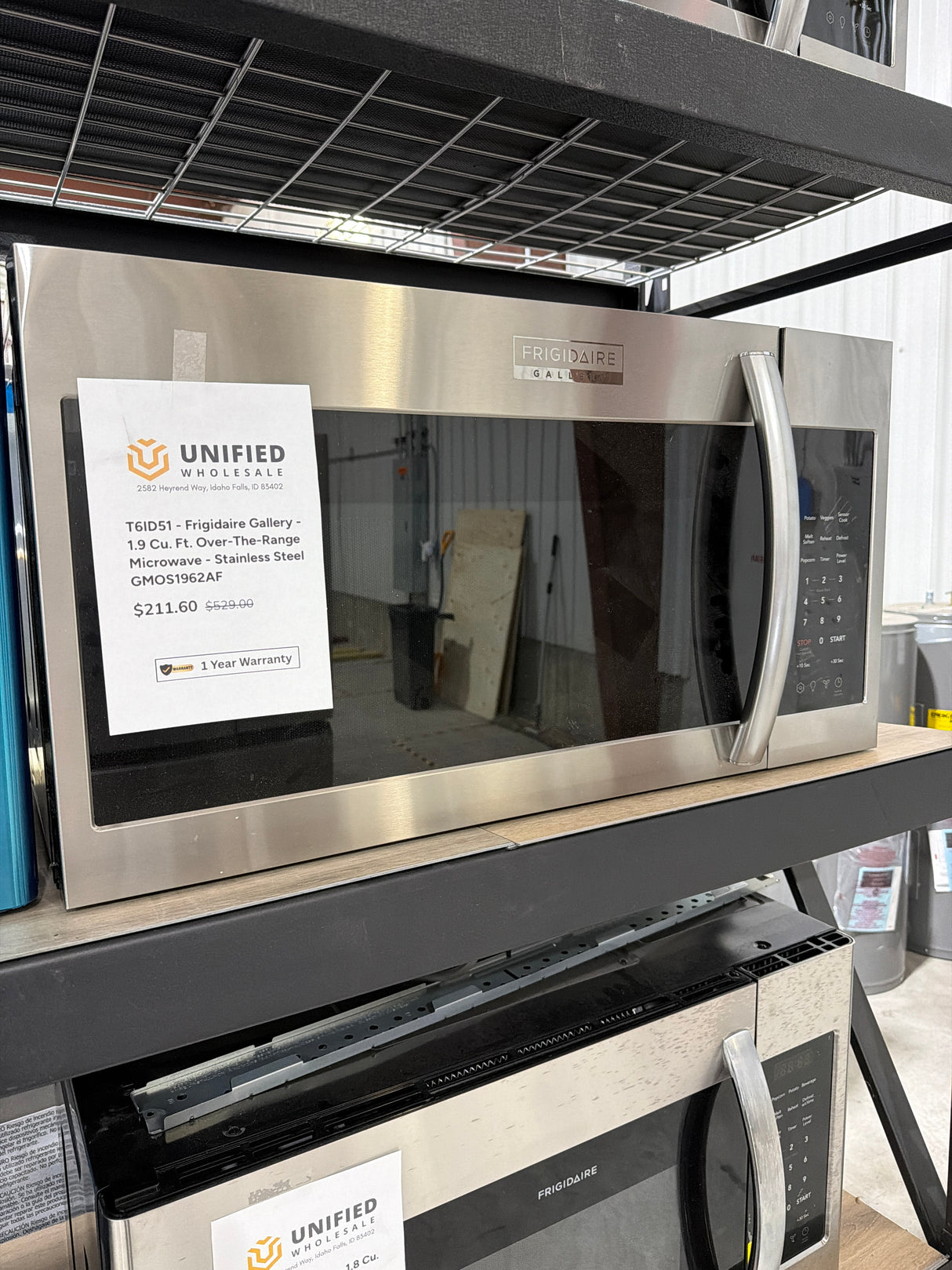T6ID51 - Frigidaire Gallery - 1.9 Cu. Ft. Over-The-Range Microwave - Stainless Steel GMOS1962AF